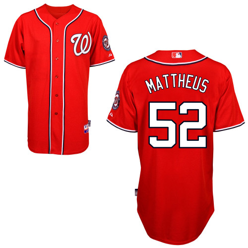 Ryan Mattheus #52 Youth Baseball Jersey-Washington Nationals Authentic Alternate 1 Red Cool Base MLB Jersey